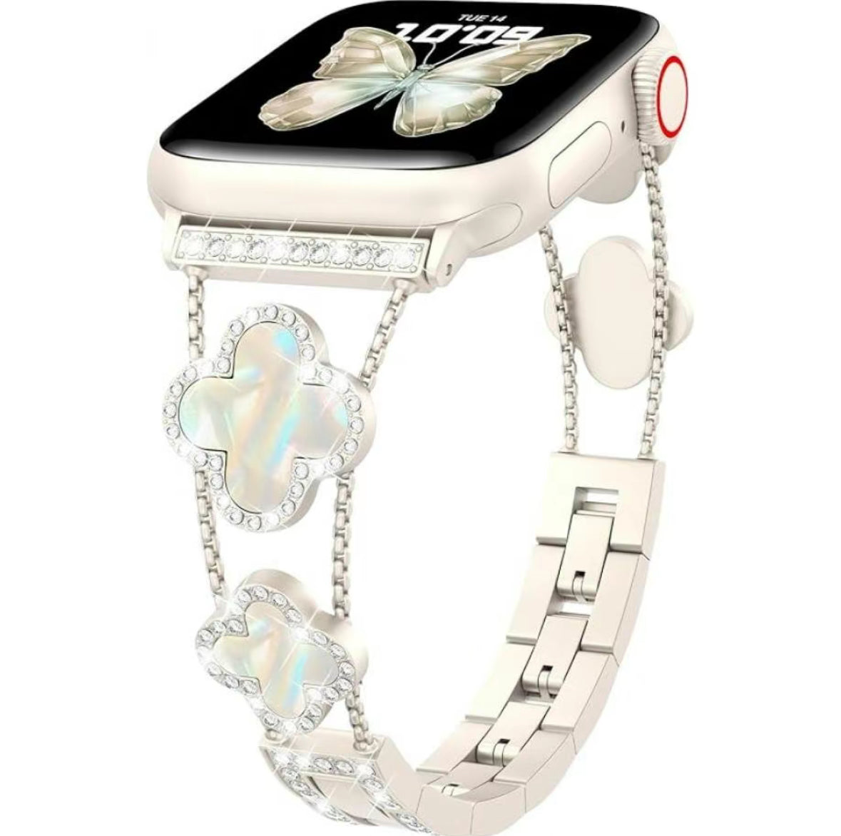Four Leaf Clover watch band(Band Only),Fashion Watch Band Compatible with AppleWatch Ultra Series10/9/8/716/5/4/3/2/1/SE,Replacement Watch Band for Women,Adjustable length,Fashion&Refinement&Nobility,Smart Watch Accessories